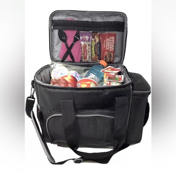 Large Reusable Lunch Cooler Bag for Men, Women and Children Lunch Bag (Black) - Picture 2 of 10